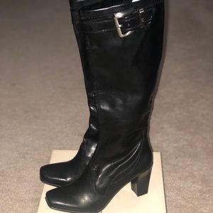 Franco Sarto Tall Black Leather Boots